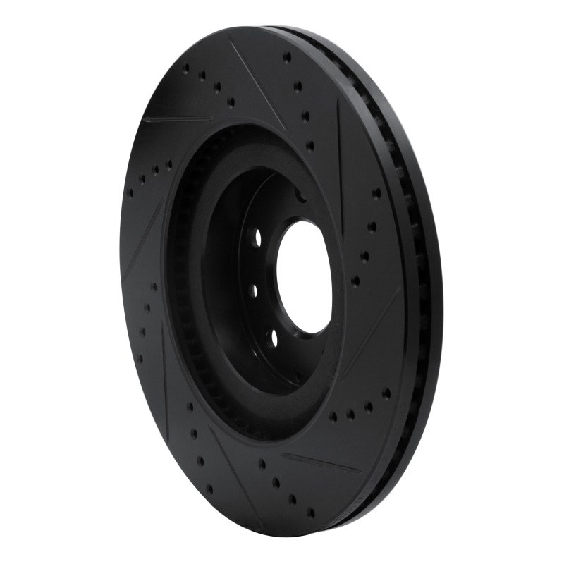 Mazda CX-9 Brake Rotor (1) - Front Left - R1 Concepts - Drilled & Slotted - Black - `07-`15